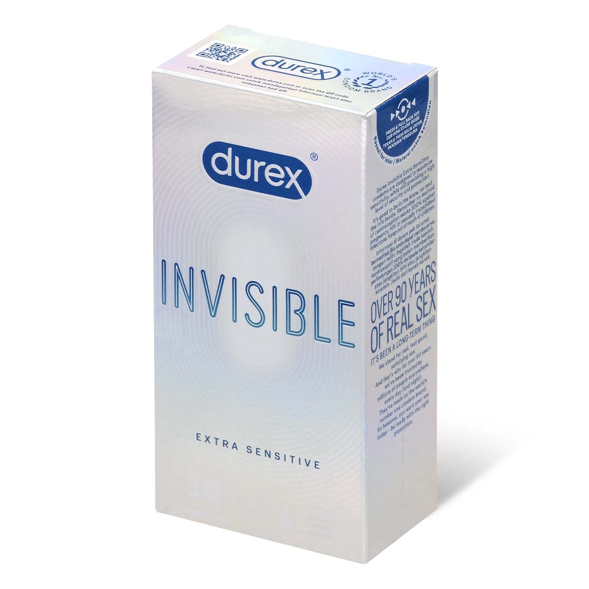 Durex 杜蕾斯 Invisible Extra Lubricated 10 片装 乳胶安全套-p_1