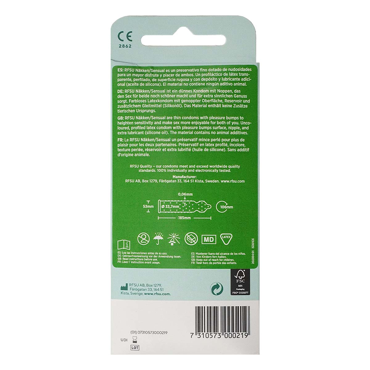 RFSU Näkken ラテックス製コンドーム 10個入-p_3