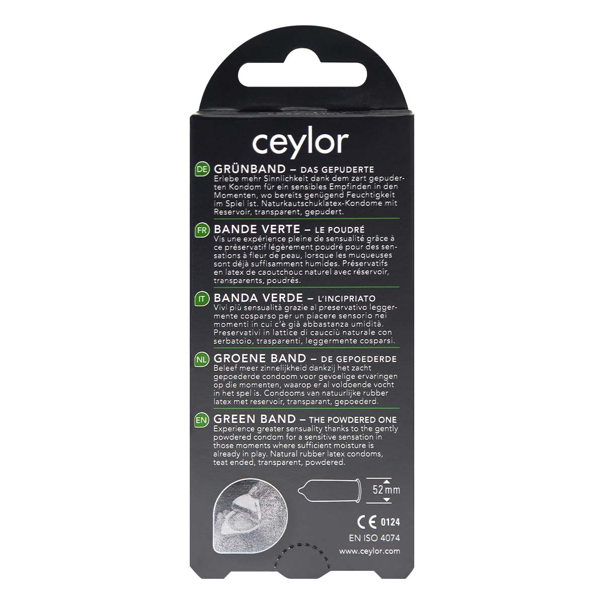 ceylor 綠帶 不含潤滑劑型 6 片裝 乳膠安全套-p_3