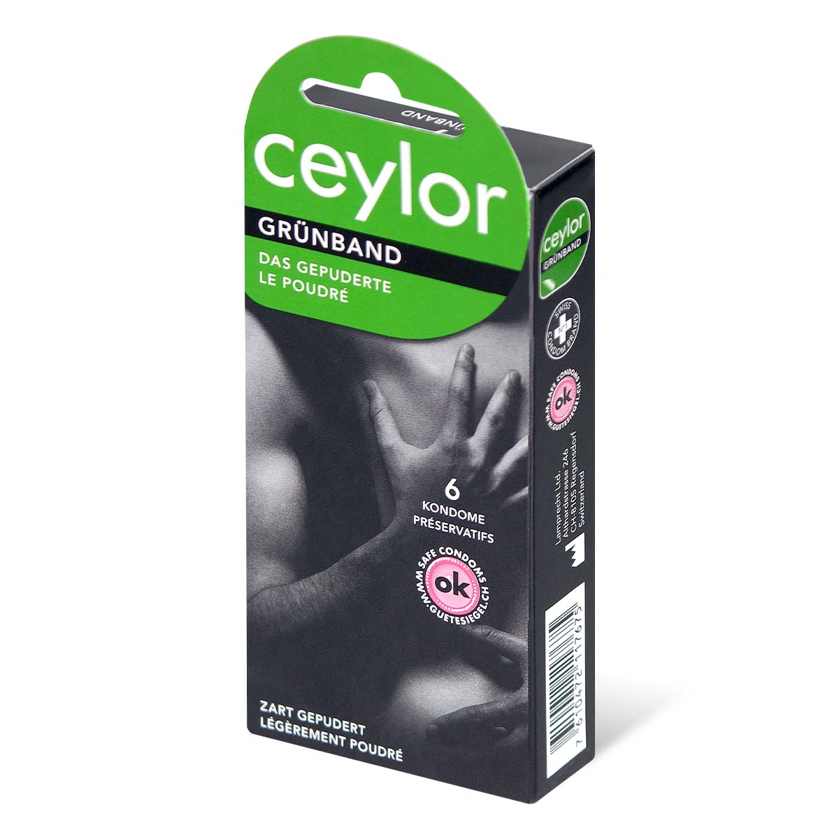 ceylor 绿带 不含润滑剂型 6 片装 乳胶安全套-p_1