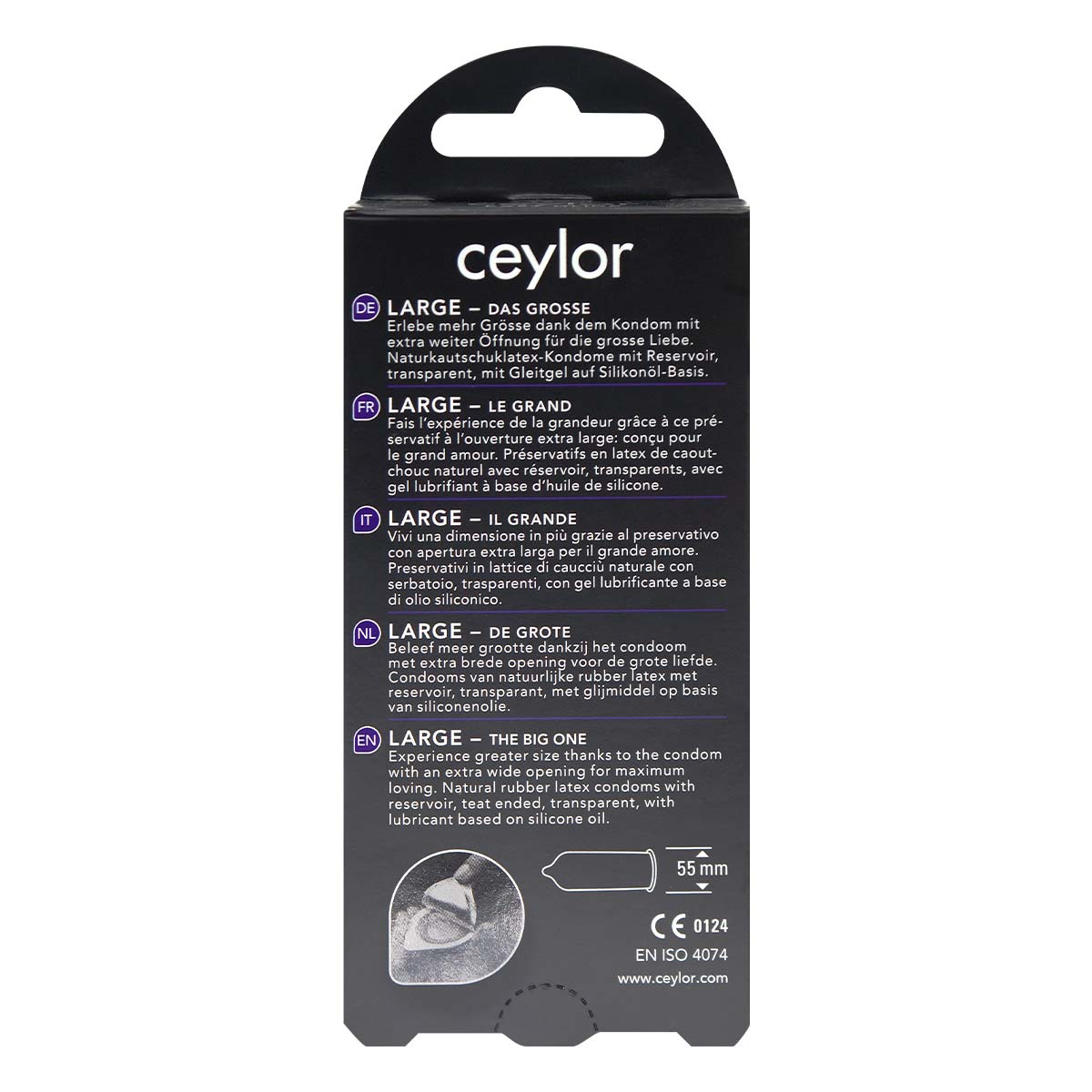ceylor (セイラー) ラージ 55mm ラテックスコンドーム 6個入-p_3