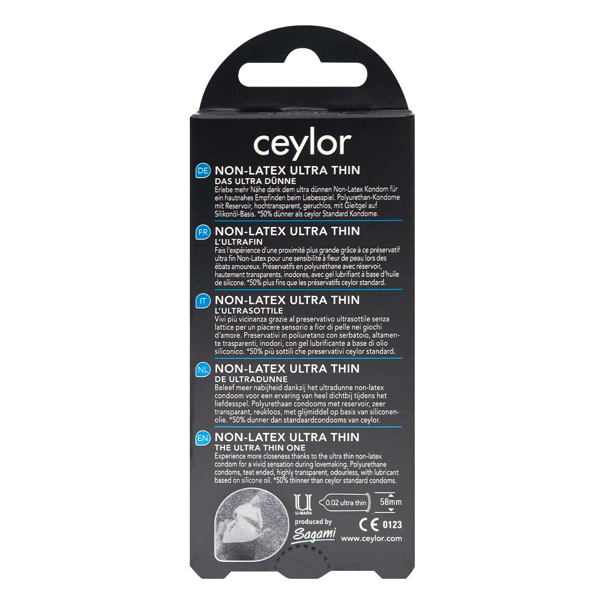 ceylor (セイラー) ウルトラ シン 0.02 58mm ポリウレタン製コンドーム 6個入-p_3