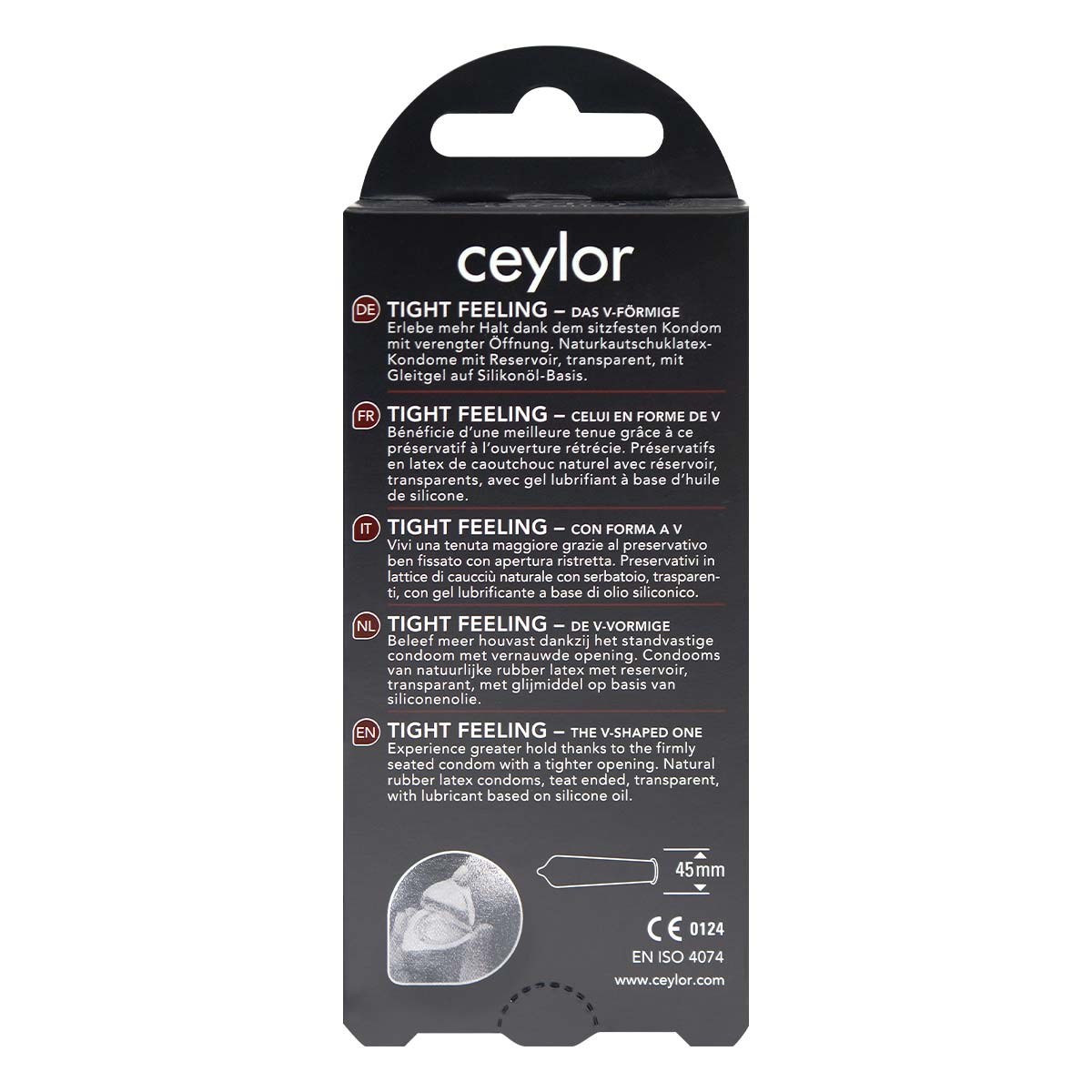 ceylor (セイラー) タイト フィーリング 45mm ラテックスコンドーム 6個入-p_3