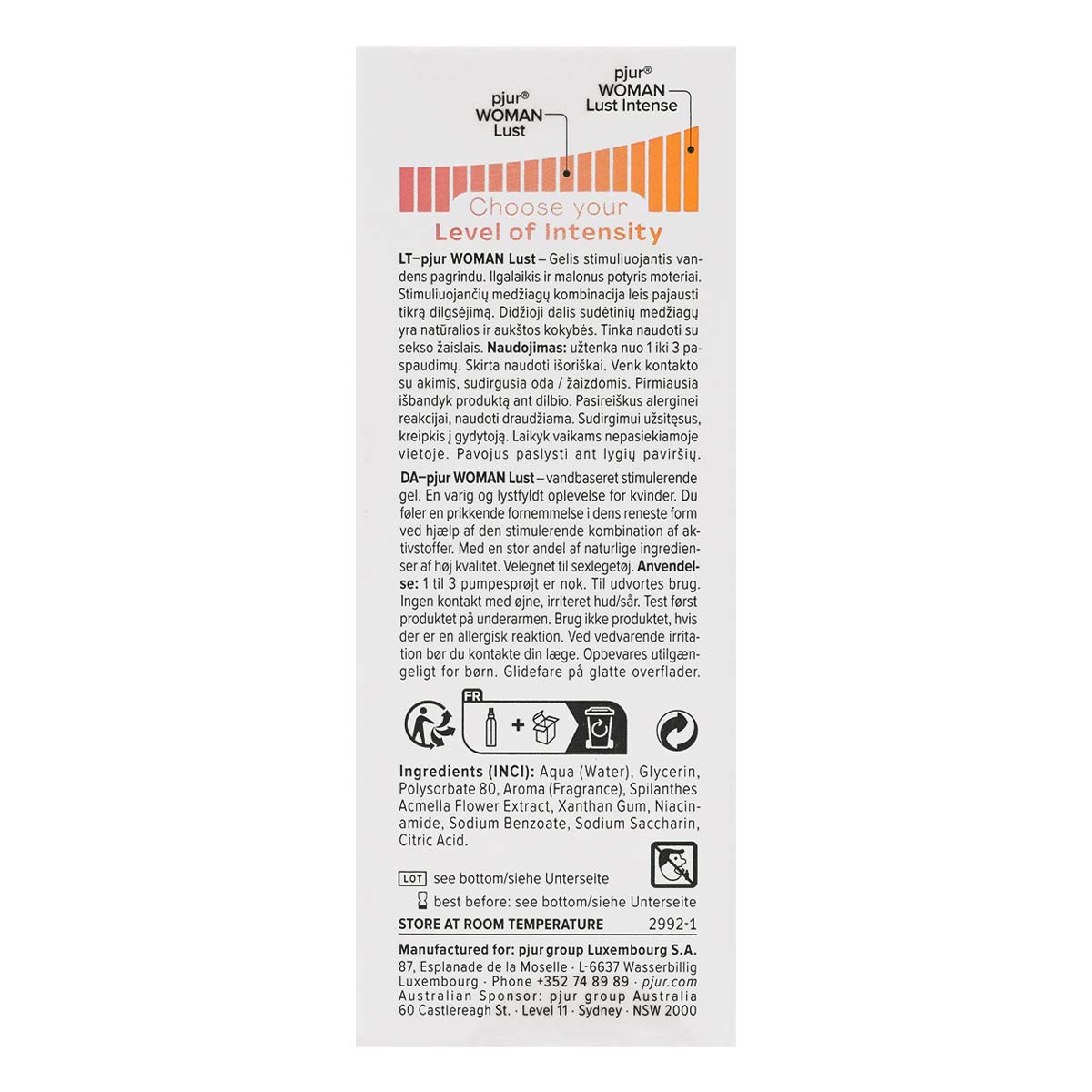 pjur WOMAN Lust Vibrating Orgasm Gel 15ml Water-based Lubricant-p_3