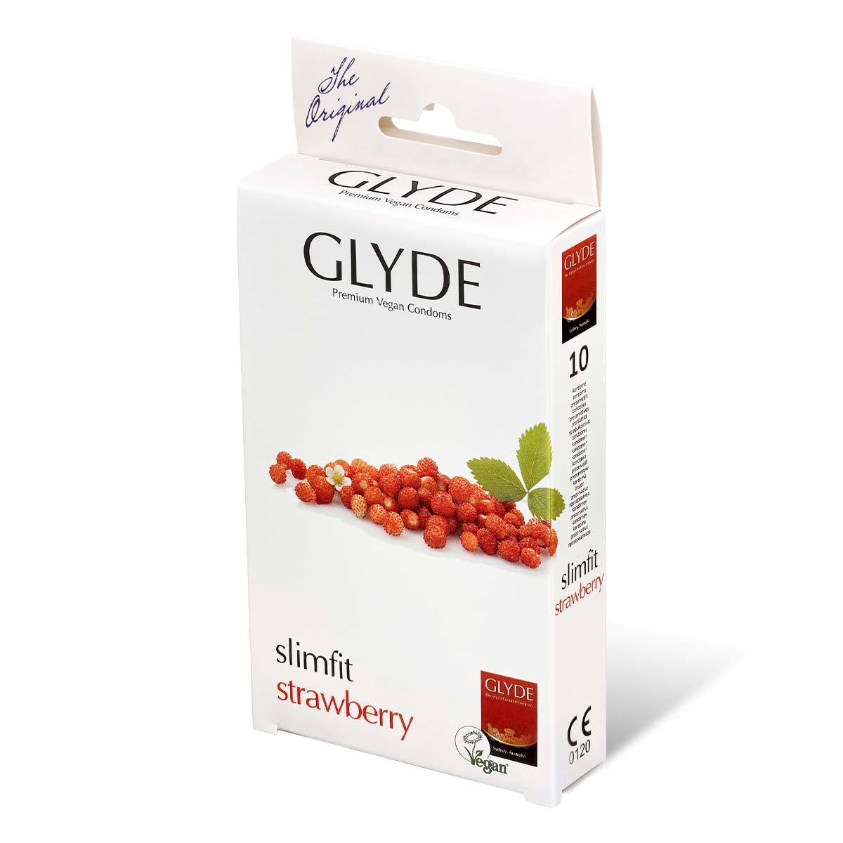 Glyde 格蕾迪 素食主義安全套 緊身草莓香 49mm 10 片裝 乳膠安全套-p_1