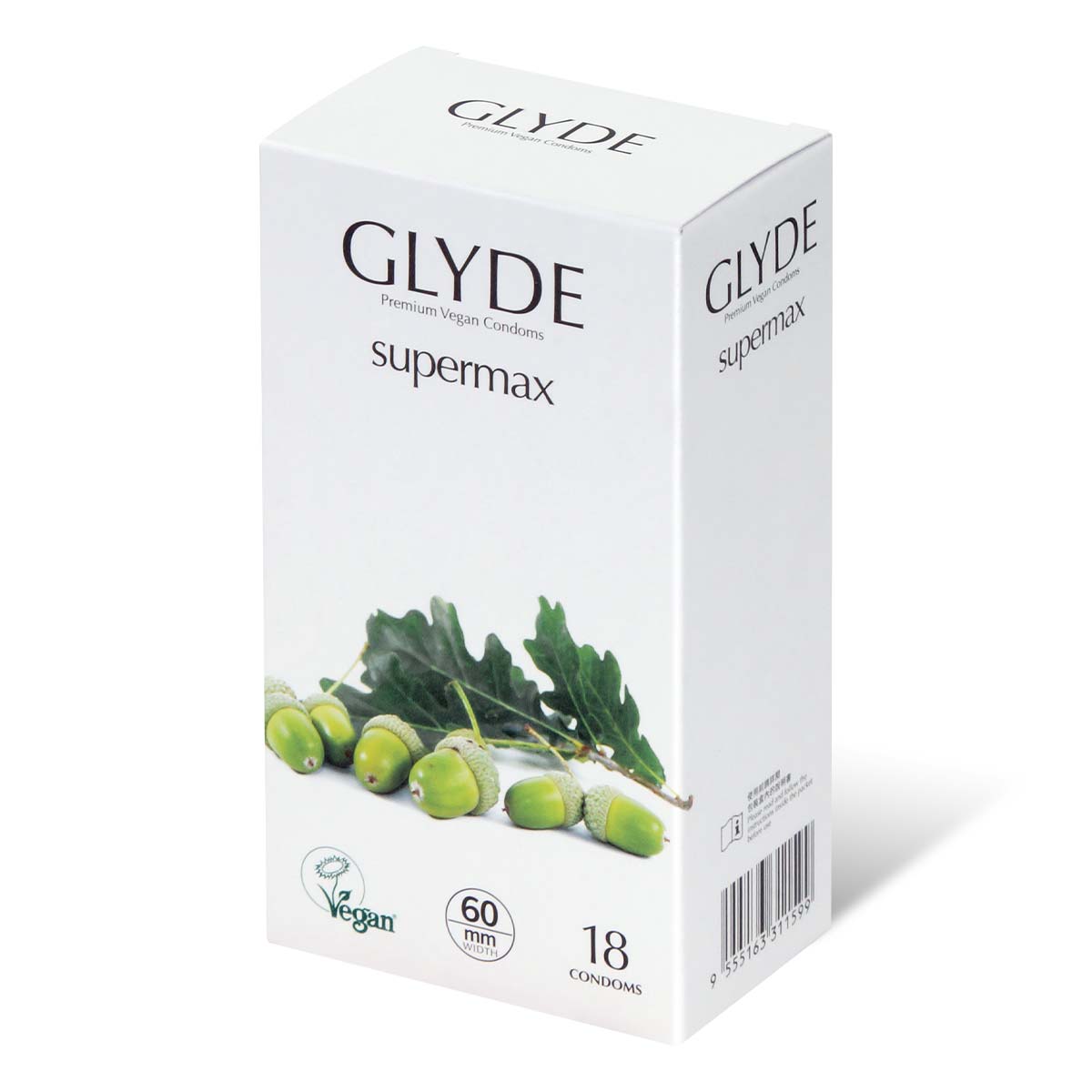 Glyde 格蕾迪 素食主义安全套 加大码 60mm 18 片装 乳胶安全套-p_1