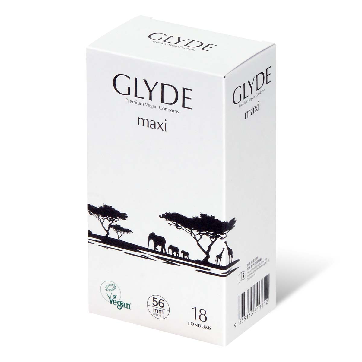 Glyde Vegan Condom Maxi 56mm 18's Pack Latex Condom-thumb_1