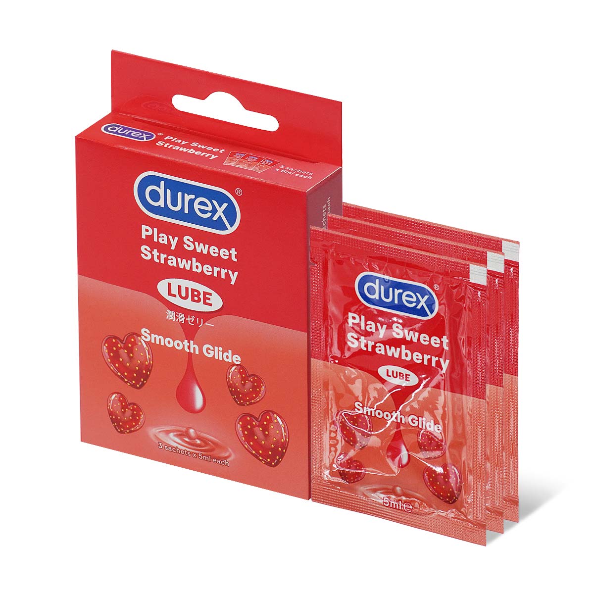Durex Play Strawberry 5ml 3's Pack Water-based Lubricant (Parallel Import)-p_1