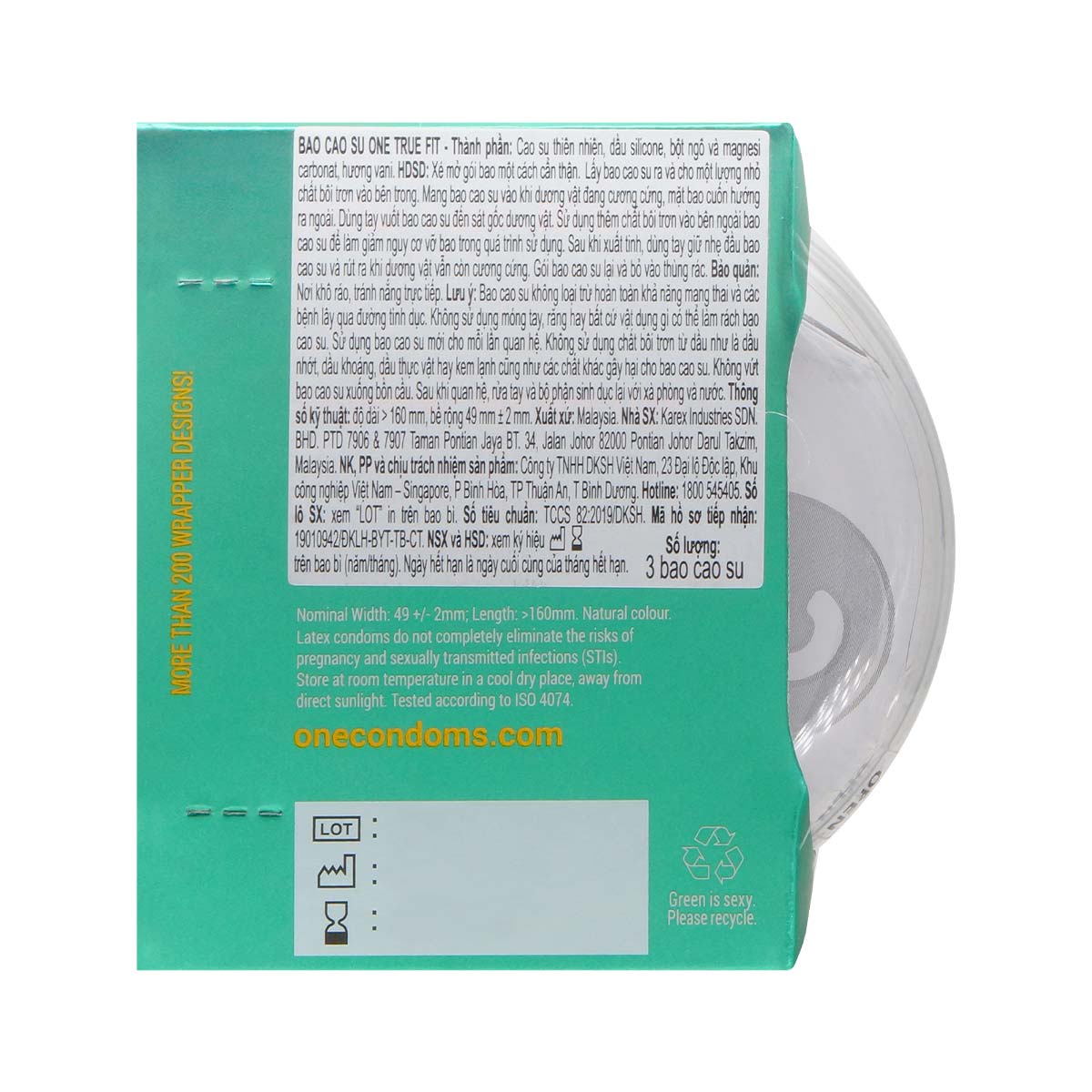 ONE トゥルーフィット ラテックスコンドーム 3 個入-p_3
