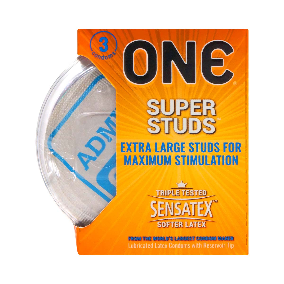 ONE Super Studs 3's Latex Condom-thumb_2