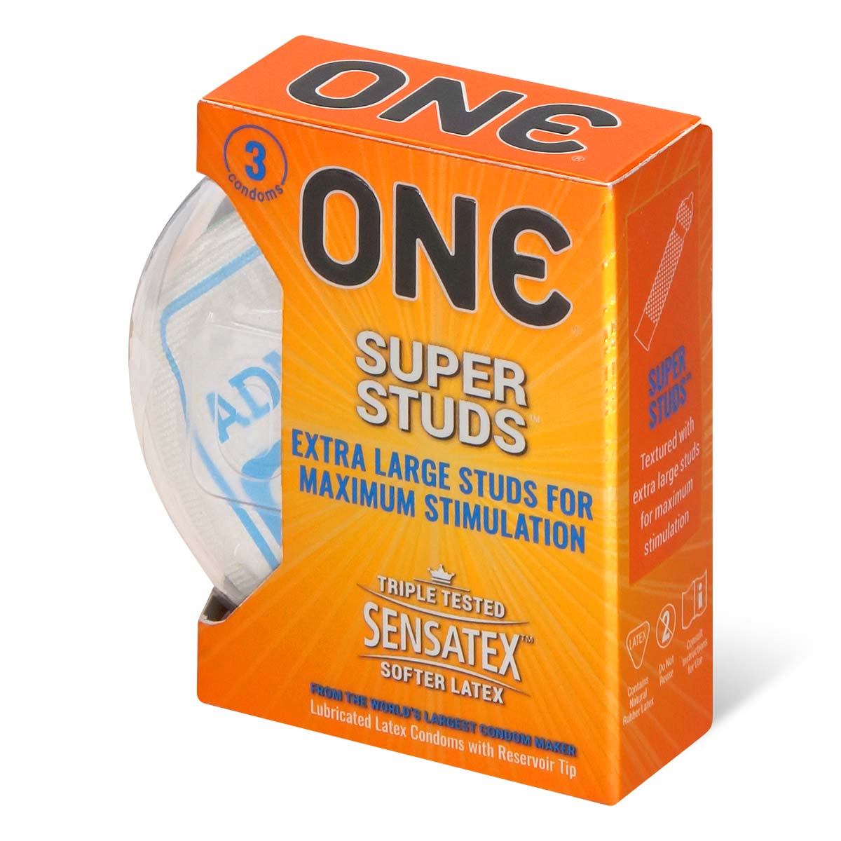ONE Super Studs 3's Latex Condom-thumb_1