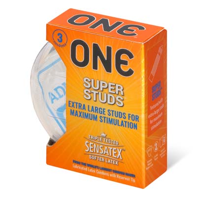 ONE Super Studs 3's Latex Condom-thumb